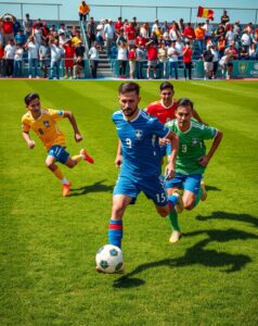 Dynamic Soccer Players in Action on Field – free AI stock image