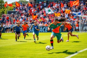 Dynamic Sport Action on a Field – free AI stock image