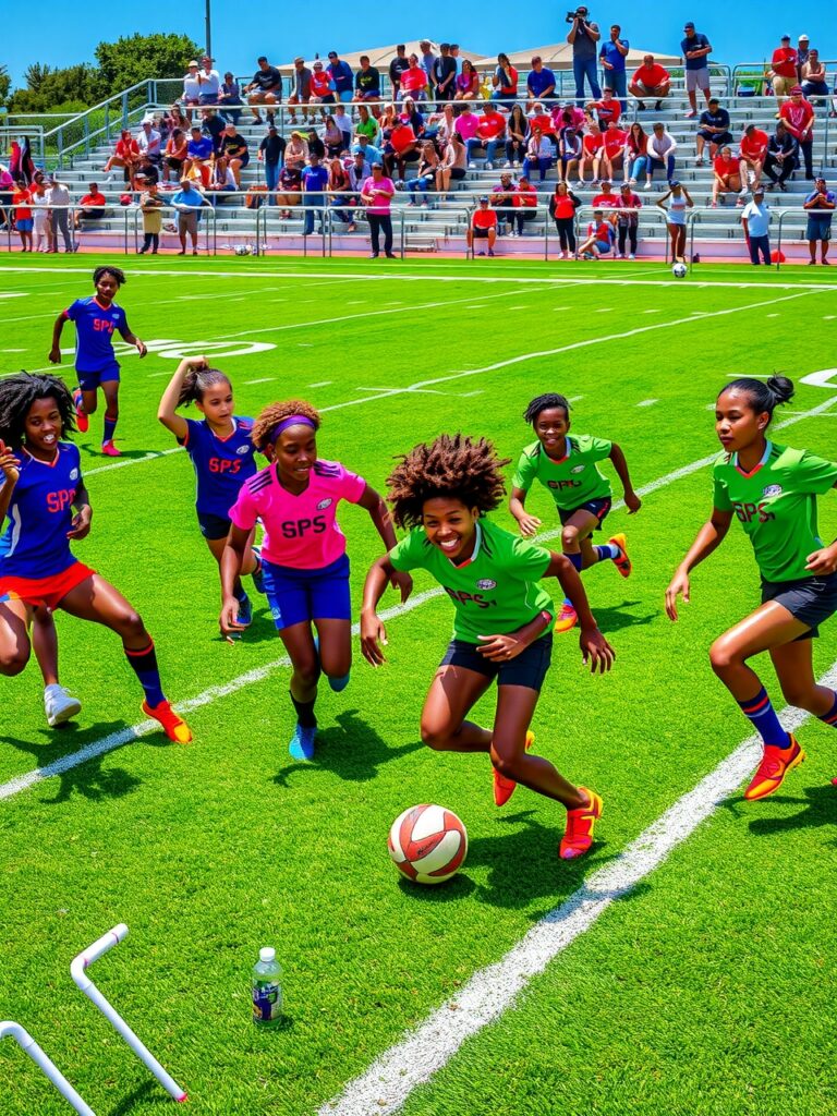 Dynamic Sports Action Captured on the Field – free AI stock image