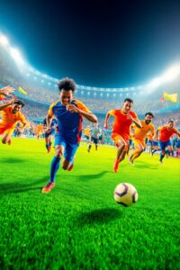 Dynamic Sports Action on the Field – free AI stock image