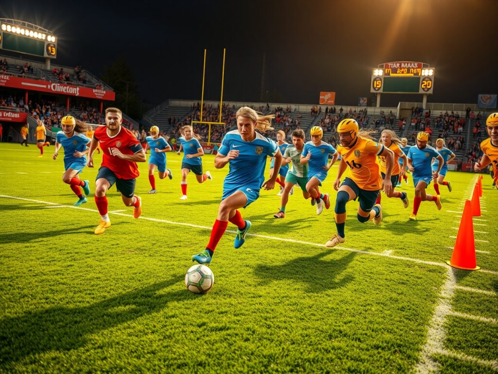 Dynamic Sports Action on the Field – free AI stock image