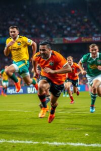 Dynamic Sports Action on the Field – free AI stock image