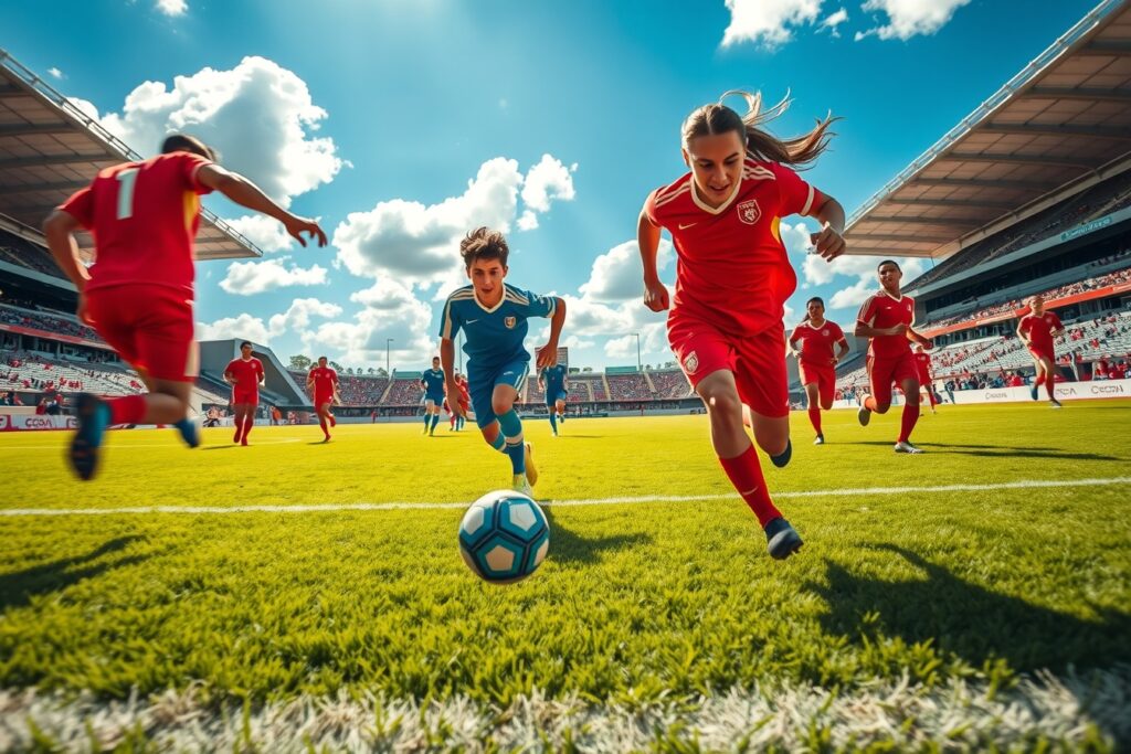 Dynamic Sports Action on the Field – free AI stock image