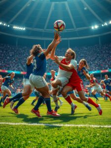 Dynamic Sports Action on the Field – free AI stock image