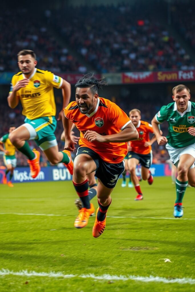 Dynamic Sports Action on the Field – free AI stock image