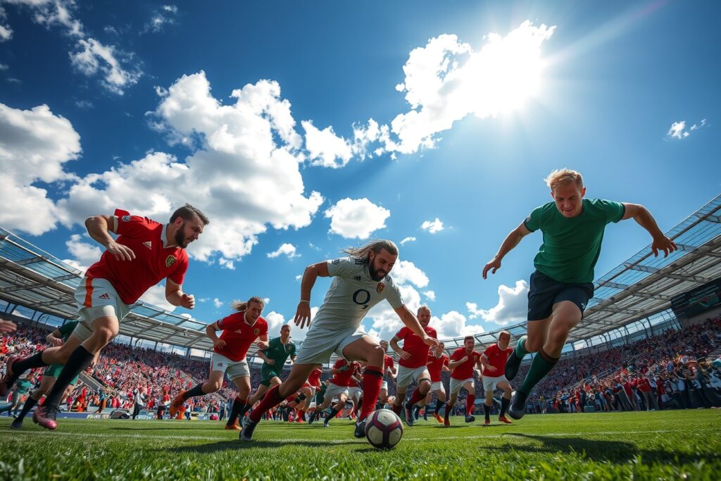 Dynamic Sports Action on the Field – free AI stock image