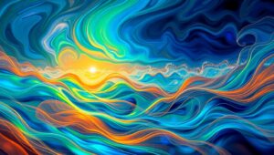 Dynamic Surreal Landscape in Motion – free AI stock image