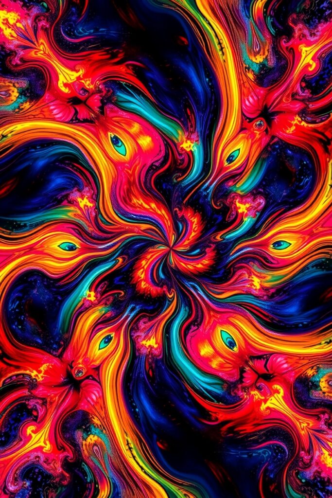 Dynamic Swirls of Color and Light – free AI stock image