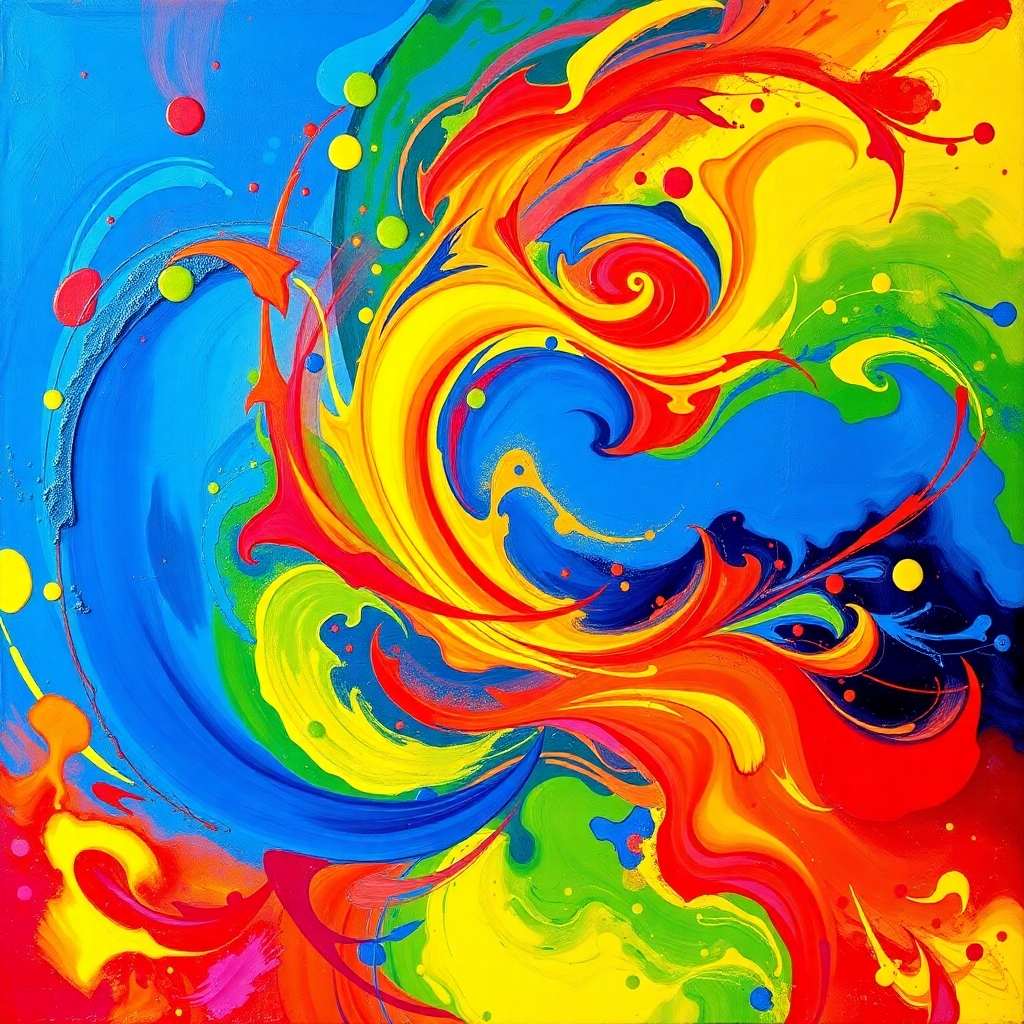 Dynamic Swirls of Colorful Abstraction – free AI stock image