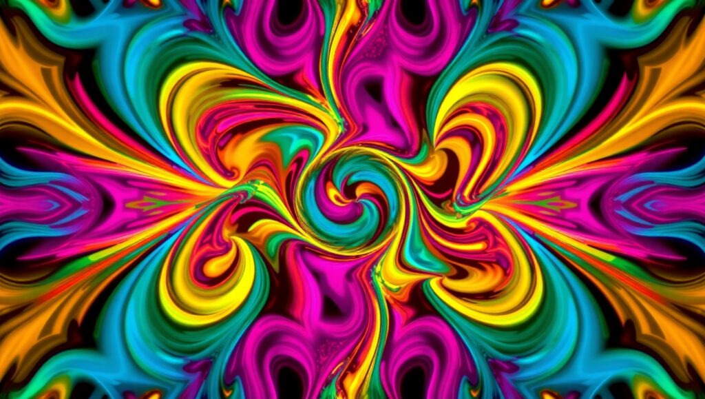 Dynamic Swirls of Colorful Geometry – free AI stock image