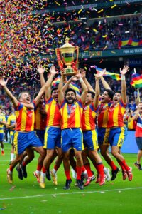 Dynamic Team Celebrating a Sports Victory – free AI stock image