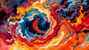 Dynamic Waves of Color and Form ZI2 – free AI stock image