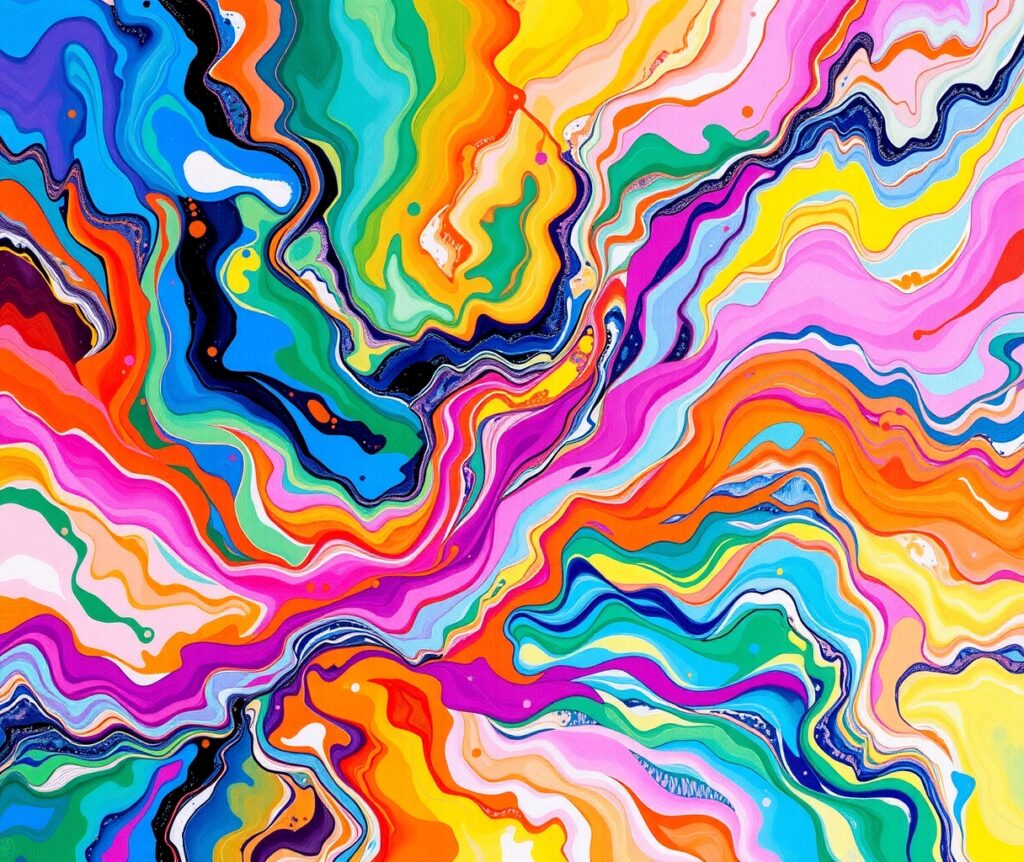 Dynamic Waves of Colorful Abstract Energy – free AI stock image
