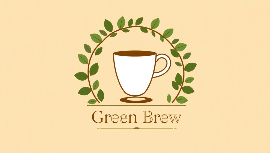 Eco-Friendly Coffee Logo Design – free AI stock image