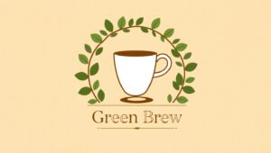 Eco-Friendly Coffee Logo Design – free AI stock image