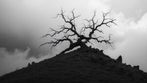 Eerie Solitude in Monochrome – free AI stock image