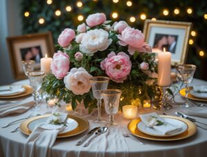 Elegant Anniversary Table Setting Inspiration – free AI stock image