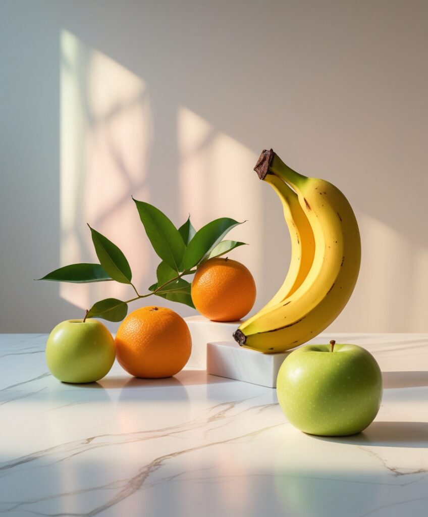 Elegant Minimalist Fruit Still Life – free AI stock image