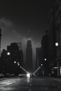 Elegant Monochrome Urban Landscape – free AI stock image