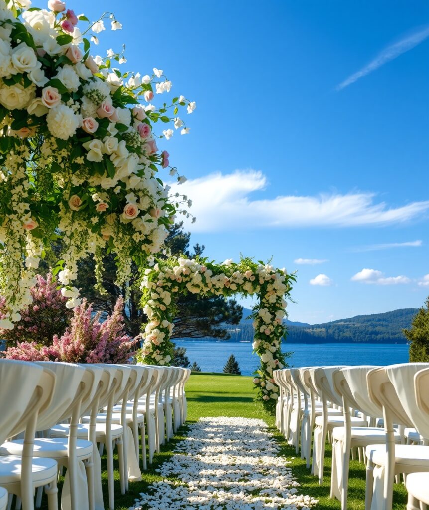 Elegant Outdoor Wedding Under a Canopy – free AI stock image