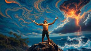 Embracing the Storm Within – free AI stock image