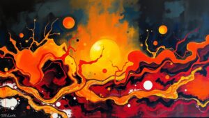 Emotional Landscape of Turmoil – free AI stock image
