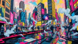 Emotions Unleashed in Urban Chaos – free AI stock image