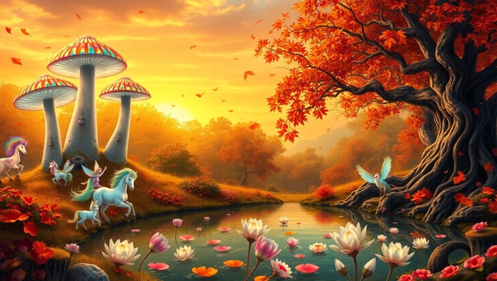 Enchanted Autumn Wonderland – free AI stock image