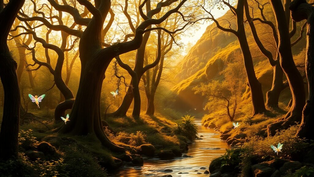 Enchanted Bronze Forest – free AI stock image
