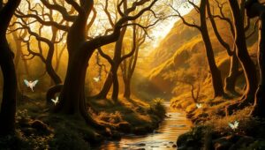 Enchanted Bronze Forest – free AI stock image