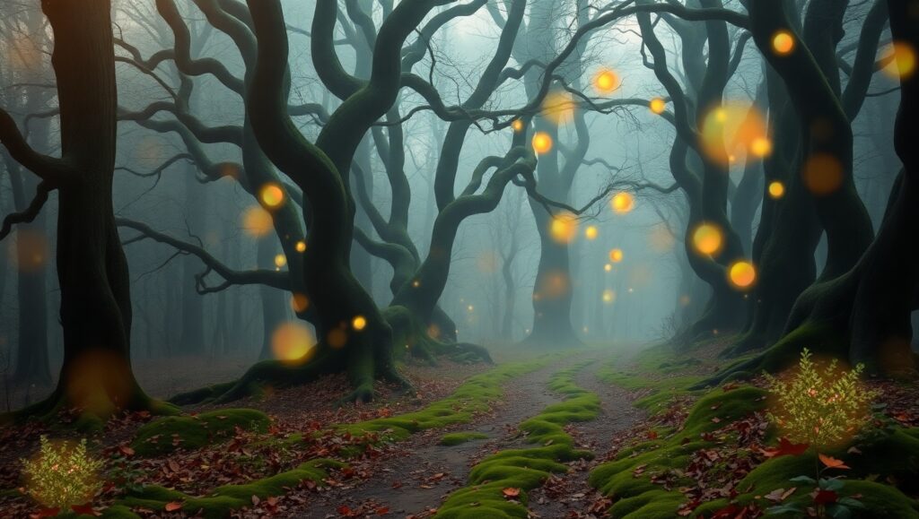Enchanted Forest Bokeh Dream – free AI stock image