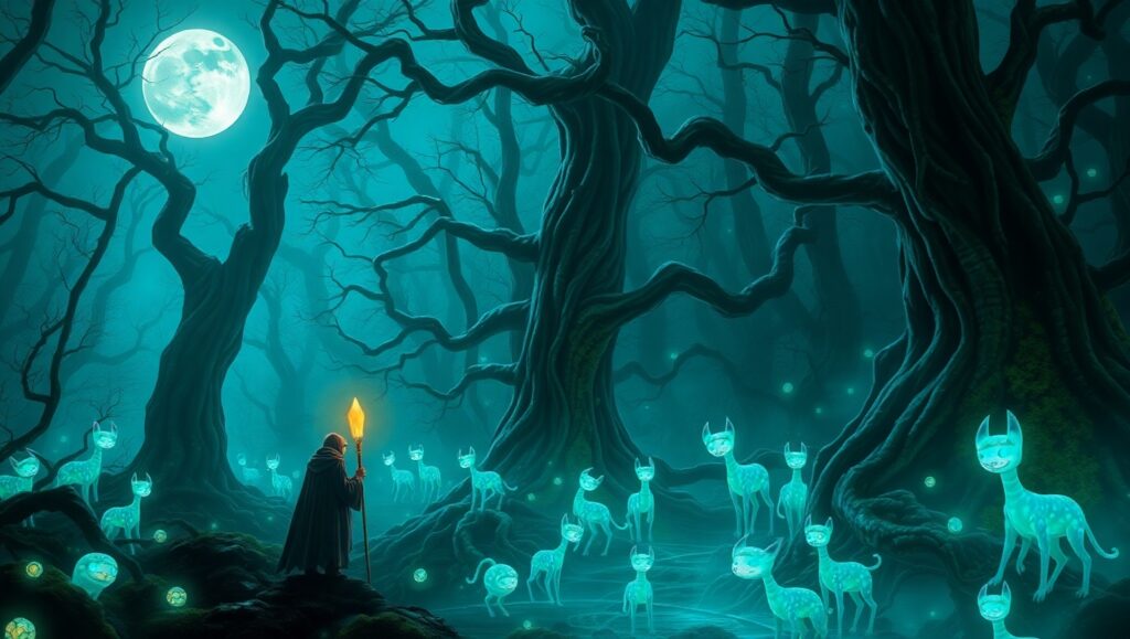Enchanted Forest Encounter – free AI stock image