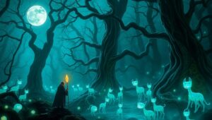 Enchanted Forest Encounter – free AI stock image