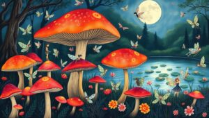 Enchanted Forest Fairies Sketch – free AI stock image