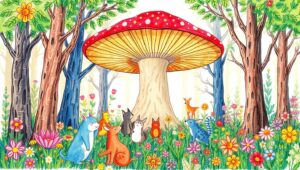 Enchanted Forest Gathering – free AI stock image