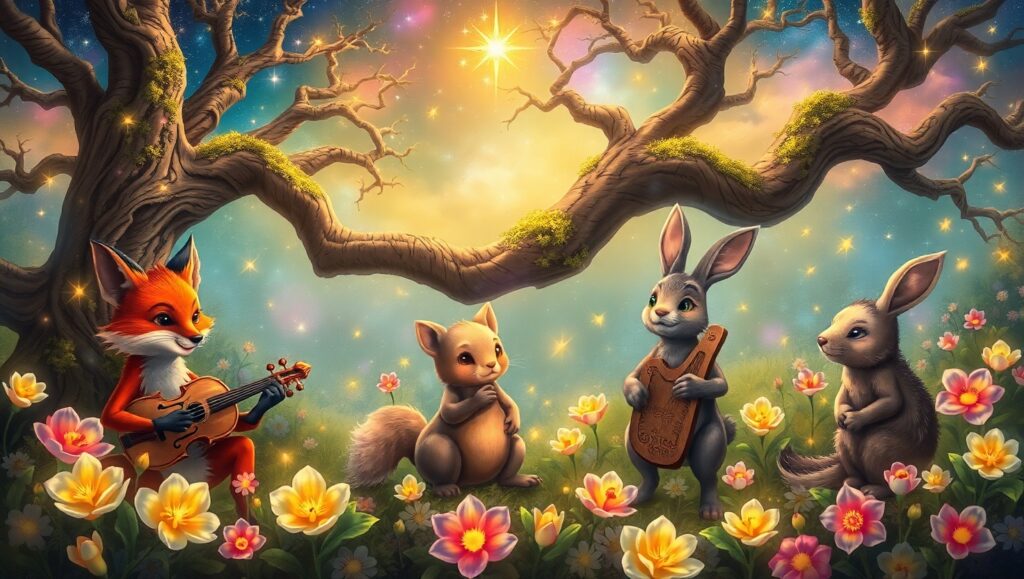 Enchanted Forest Music Night – free AI stock image