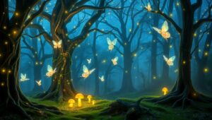 Enchanted Forest of Glowing Fairies – free AI stock image