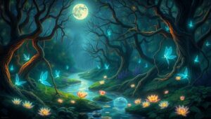 Enchanted Forest of Luminescence – free AI stock image