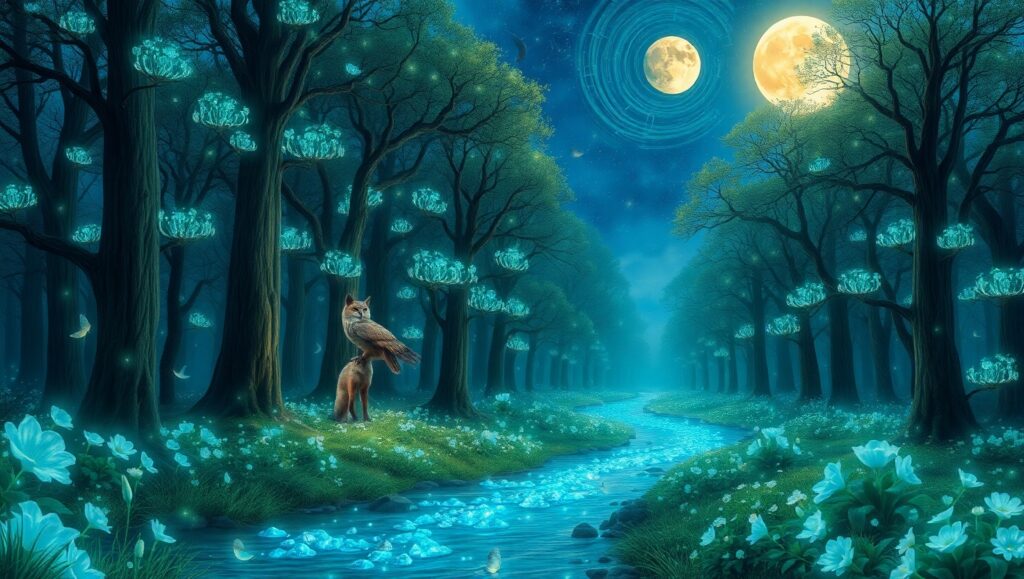 Enchanted Forest of Starlight – free AI stock image