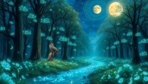 Enchanted Forest of Starlight – free AI stock image