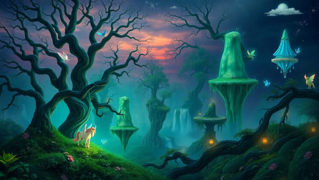 Enchanted Forest of Twilight Dreams – free AI stock image