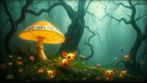 Enchanted Glow of the Forest – free AI stock image