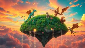 Enchanted Isle in a Dazzling – free AI stock image