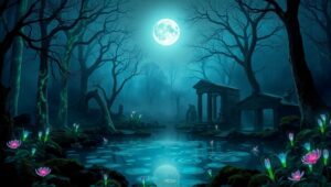Enchanted Luminescent Forest – free AI stock image