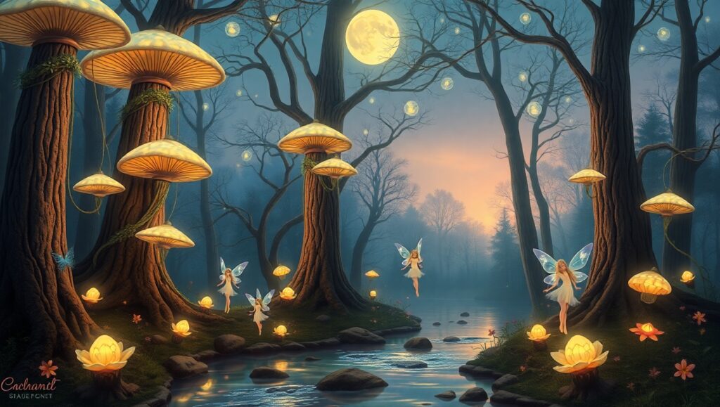 Enchanted Mushroom Forest – free AI stock image