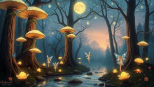 Enchanted Mushroom Forest – free AI stock image