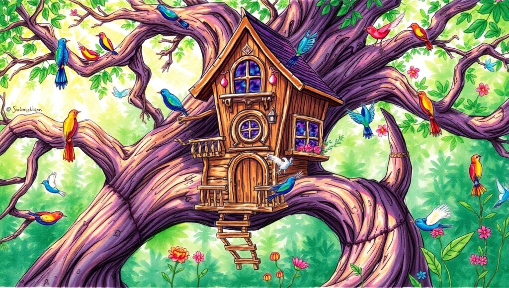 Enchanted Treehouse Adventure – free AI stock image