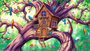 Enchanted Treehouse Adventure – free AI stock image