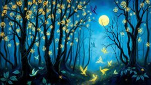 Enchanted Twilight Forest – free AI stock image