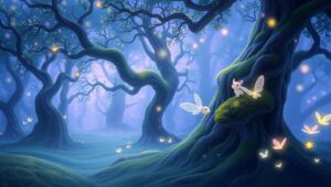 Enchanted Twilight Forest – free AI stock image